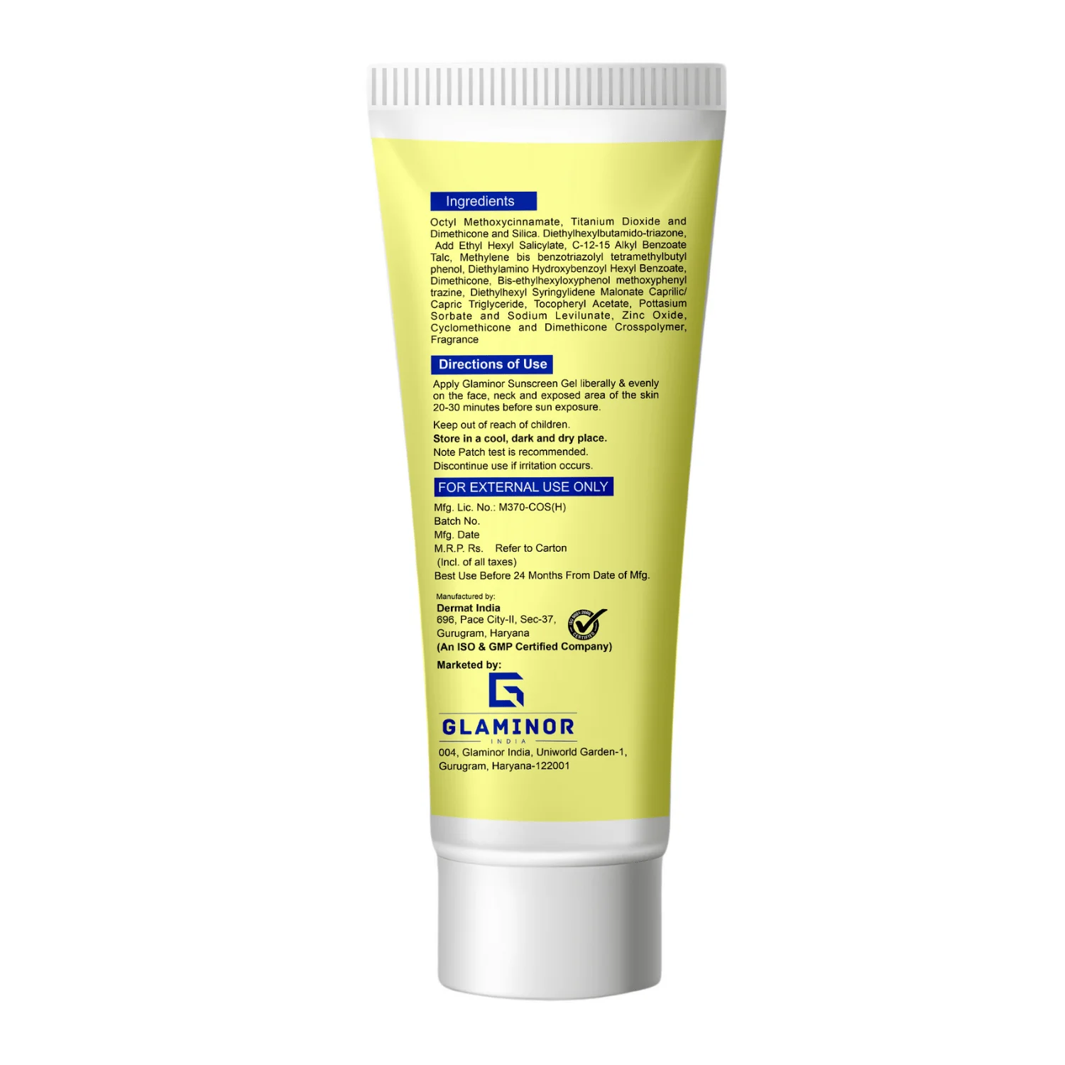 Glaminor Matt Finish Sun Screen Gel - Image 2